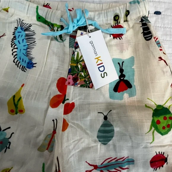 Gorman Kids Linen Cream Shorts with Bug Print - Picture 2 of 4